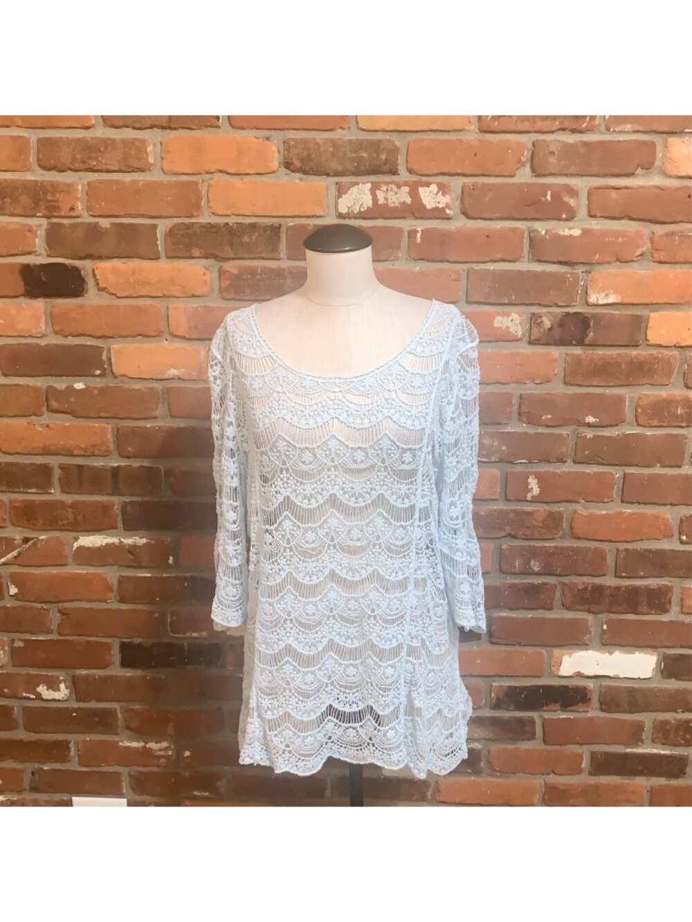 Soft Surroundings Womens Crochet Long Sleeve Sweater Top Size Large